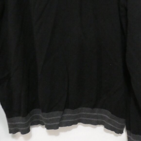KENNETH COLE - Unlisted Production | 2XT | Black Henley Sweater | Grey Trim - Picture 13 of 14